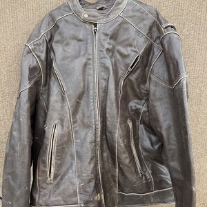 Xelement Motorcycle brown Leather Flying Mayhem Skull jacket Street Jacket 4XL